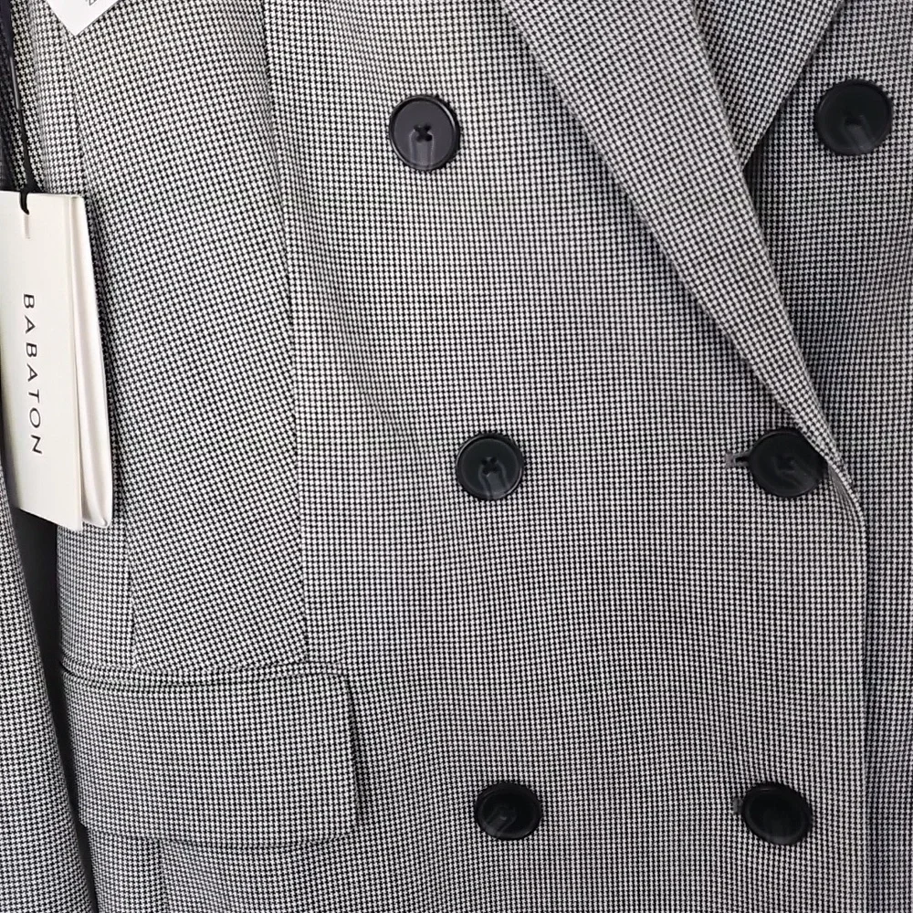 Samuel Black And White Houndstooth Double-Breasted Blazer - Picture 4 of 7